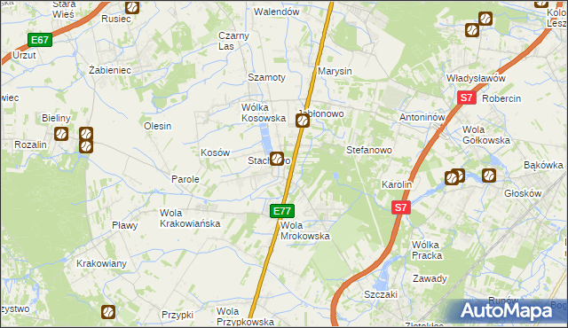 mapa Mroków gmina Lesznowola, Mroków gmina Lesznowola na mapie Targeo