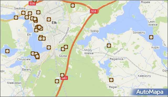 mapa Mrozy Wielkie, Mrozy Wielkie na mapie Targeo