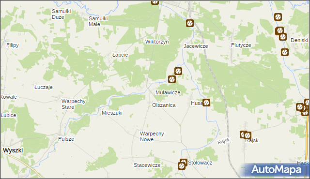 mapa Mulawicze, Mulawicze na mapie Targeo