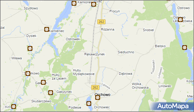 mapa Myślątkowo, Myślątkowo na mapie Targeo