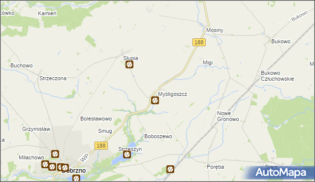 mapa Myśligoszcz, Myśligoszcz na mapie Targeo