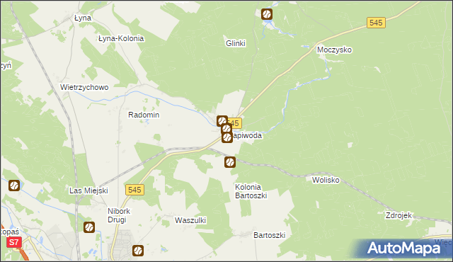 mapa Napiwoda, Napiwoda na mapie Targeo