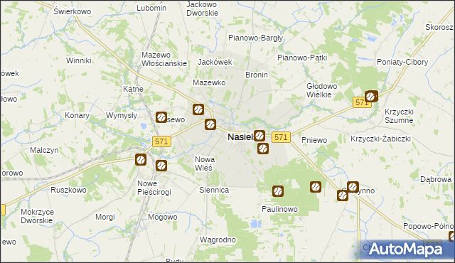 mapa Nasielsk, Nasielsk na mapie Targeo