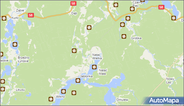 mapa Natać Wielka, Natać Wielka na mapie Targeo