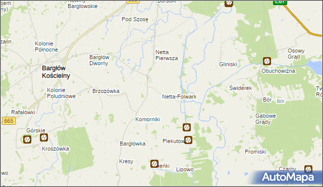 mapa Netta-Folwark, Netta-Folwark na mapie Targeo