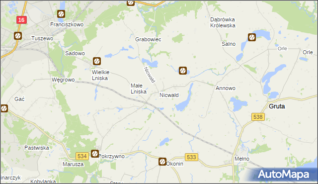 mapa Nicwałd, Nicwałd na mapie Targeo