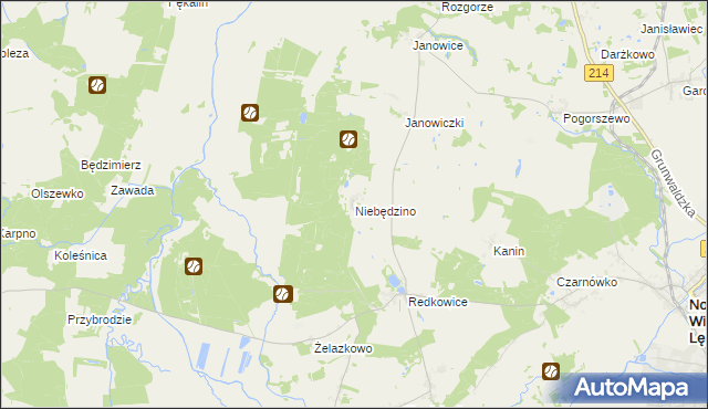 mapa Niebędzino, Niebędzino na mapie Targeo