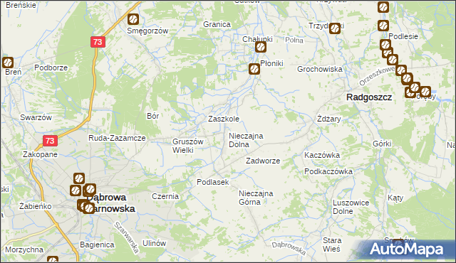 mapa Nieczajna Dolna, Nieczajna Dolna na mapie Targeo