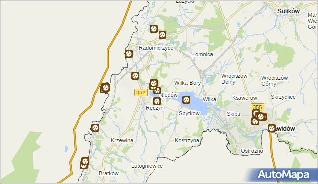 mapa Niedów, Niedów na mapie Targeo