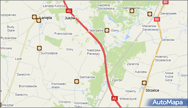 mapa Niedrzew Drugi, Niedrzew Drugi na mapie Targeo