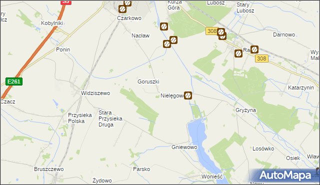 mapa Nielęgowo, Nielęgowo na mapie Targeo