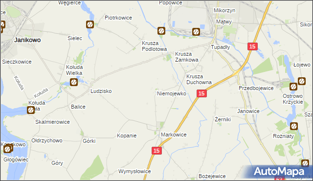 mapa Niemojewko, Niemojewko na mapie Targeo