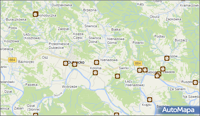 mapa Nienadowa, Nienadowa na mapie Targeo