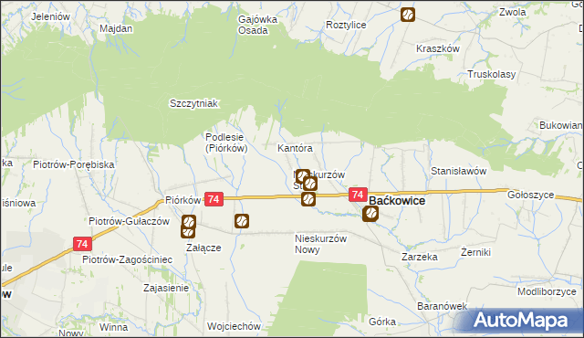 mapa Nieskurzów Stary, Nieskurzów Stary na mapie Targeo