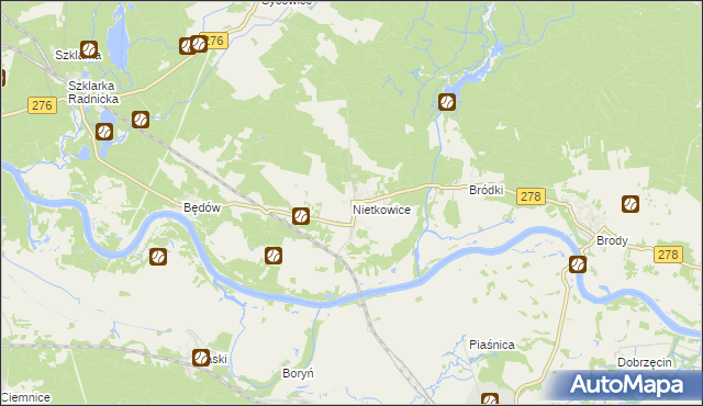 mapa Nietkowice, Nietkowice na mapie Targeo