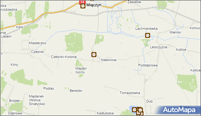 mapa Niewirków, Niewirków na mapie Targeo