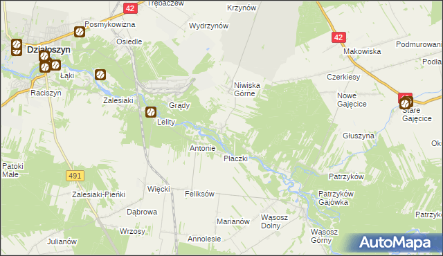 mapa Niwiska Dolne, Niwiska Dolne na mapie Targeo