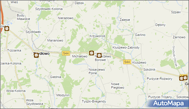 mapa Nosarzewo Borowe, Nosarzewo Borowe na mapie Targeo