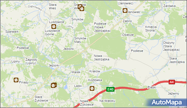 mapa Nowa Jastrząbka, Nowa Jastrząbka na mapie Targeo