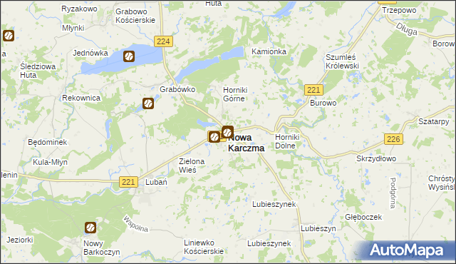 mapa Nowa Karczma powiat kościerski, Nowa Karczma powiat kościerski na mapie Targeo