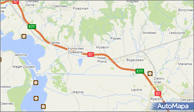 mapa Nowa Pilona, Nowa Pilona na mapie Targeo