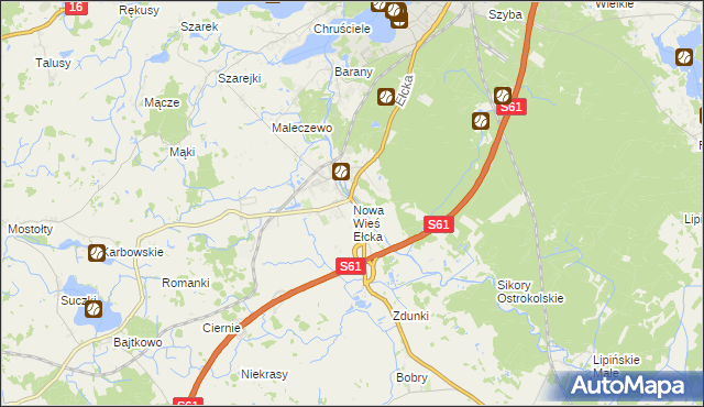 mapa Nowa Wieś Ełcka, Nowa Wieś Ełcka na mapie Targeo