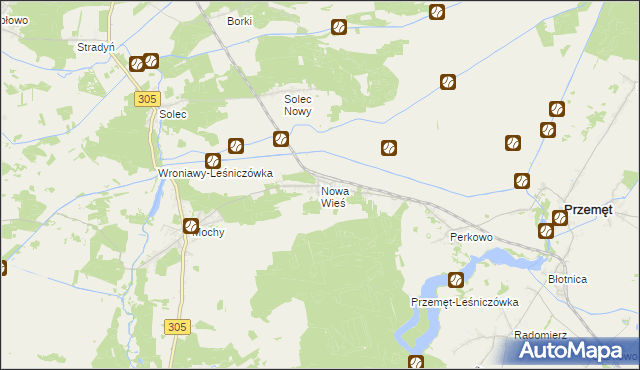 mapa Nowa Wieś gmina Przemęt, Nowa Wieś gmina Przemęt na mapie Targeo