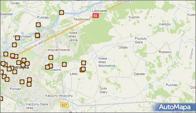 mapa Nowa Wieś Wschodnia, Nowa Wieś Wschodnia na mapie Targeo