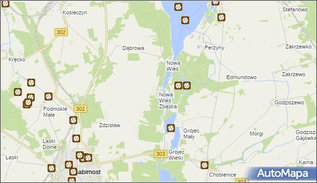 mapa Nowa Wieś Zbąska, Nowa Wieś Zbąska na mapie Targeo