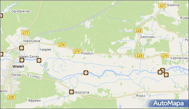 mapa Nowe Dwory gmina Wieleń, Nowe Dwory gmina Wieleń na mapie Targeo