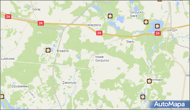 mapa Nowe Gorzycko, Nowe Gorzycko na mapie Targeo