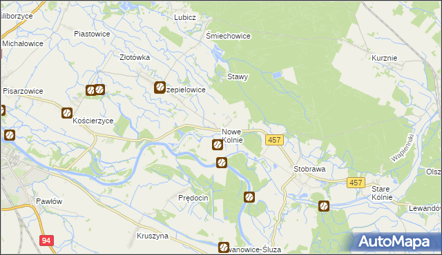 mapa Nowe Kolnie, Nowe Kolnie na mapie Targeo