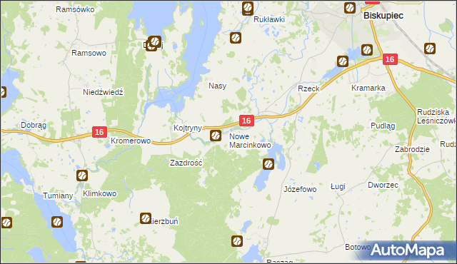 mapa Nowe Marcinkowo, Nowe Marcinkowo na mapie Targeo