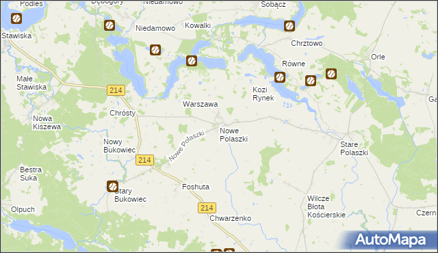 mapa Nowe Polaszki, Nowe Polaszki na mapie Targeo