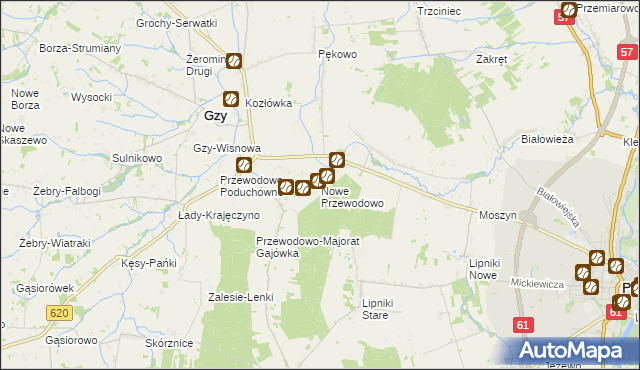 mapa Nowe Przewodowo, Nowe Przewodowo na mapie Targeo