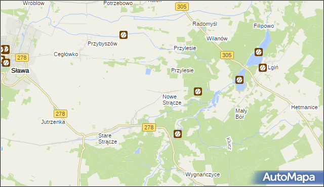 mapa Nowe Strącze, Nowe Strącze na mapie Targeo