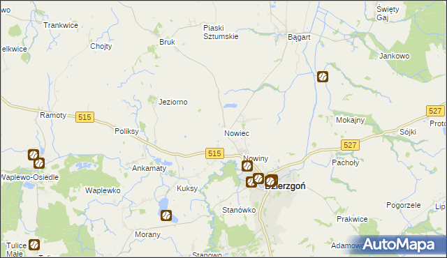 mapa Nowiec, Nowiec na mapie Targeo