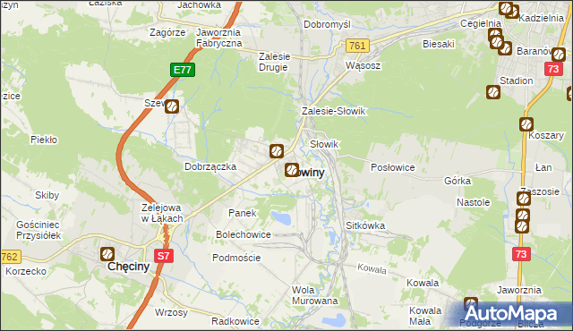 mapa Nowiny gmina Sitkówka-Nowiny, Nowiny gmina Sitkówka-Nowiny na mapie Targeo