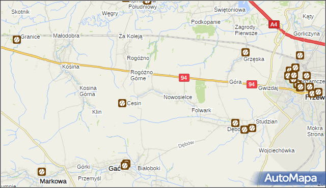 mapa Nowosielce gmina Przeworsk, Nowosielce gmina Przeworsk na mapie Targeo