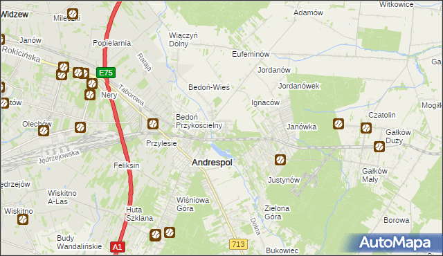 mapa Nowy Bedoń, Nowy Bedoń na mapie Targeo