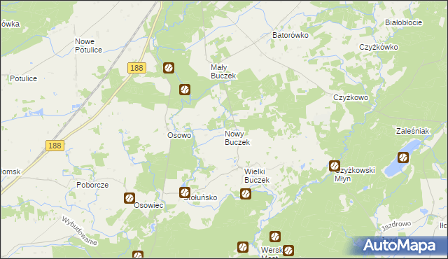 mapa Nowy Buczek, Nowy Buczek na mapie Targeo