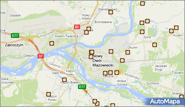 mapa Nowy Dwór Mazowiecki, Nowy Dwór Mazowiecki na mapie Targeo