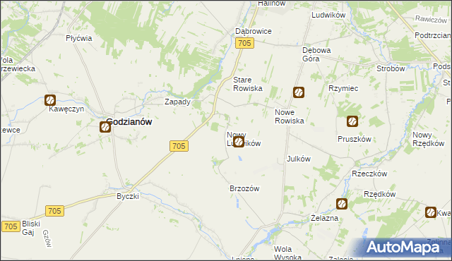 mapa Nowy Ludwików, Nowy Ludwików na mapie Targeo