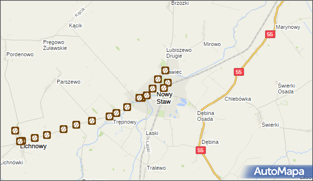 mapa Nowy Staw powiat malborski, Nowy Staw powiat malborski na mapie Targeo