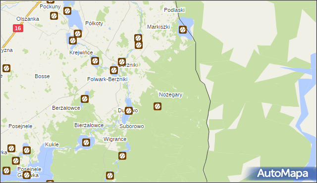 mapa Nożegary, Nożegary na mapie Targeo