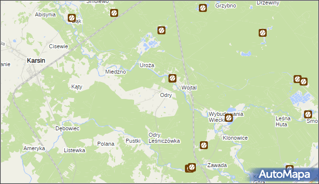 mapa Odry, Odry na mapie Targeo