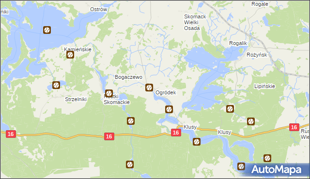 mapa Ogródek gmina Orzysz, Ogródek gmina Orzysz na mapie Targeo