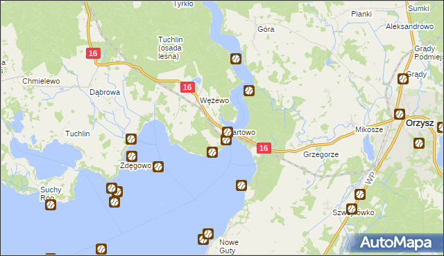 mapa Okartowo, Okartowo na mapie Targeo