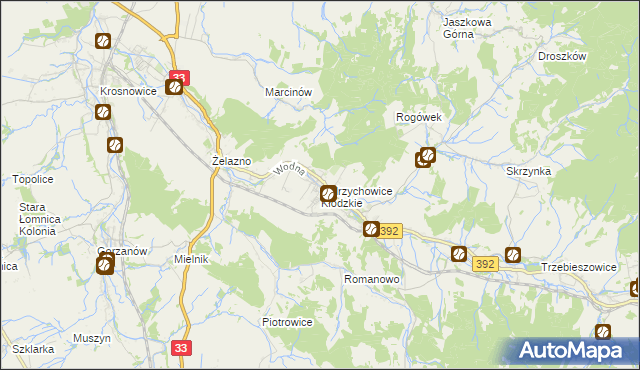 mapa Ołdrzychowice Kłodzkie, Ołdrzychowice Kłodzkie na mapie Targeo