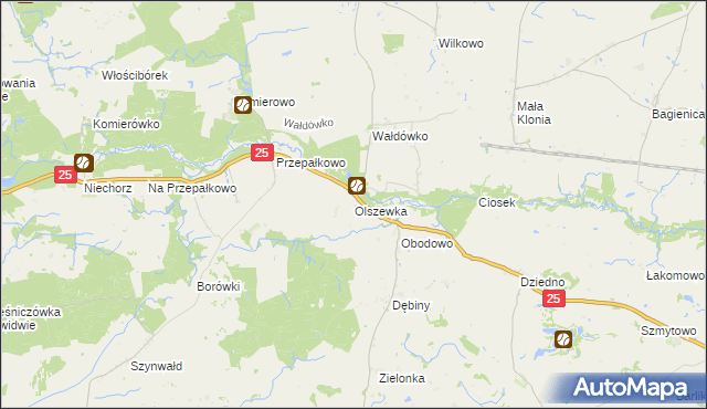 mapa Olszewka gmina Sośno, Olszewka gmina Sośno na mapie Targeo